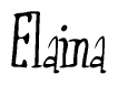 The image is of the word Elaina stylized in a cursive script.