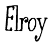 The image is a stylized text or script that reads 'Elroy' in a cursive or calligraphic font.