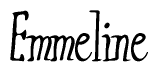 The image contains the word 'Emmeline' written in a cursive, stylized font.
