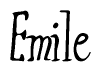 The image is a stylized text or script that reads 'Emile' in a cursive or calligraphic font.