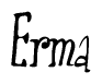 The image is of the word Erma stylized in a cursive script.