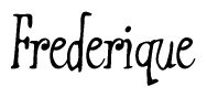The image contains the word 'Frederique' written in a cursive, stylized font.