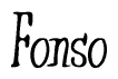 The image contains the word 'Fonso' written in a cursive, stylized font.