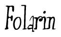 The image contains the word 'Folarin' written in a cursive, stylized font.