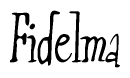 The image is a stylized text or script that reads 'Fidelma' in a cursive or calligraphic font.