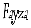 The image is a stylized text or script that reads 'Fayza' in a cursive or calligraphic font.