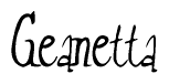 The image contains the word 'Geanetta' written in a cursive, stylized font.