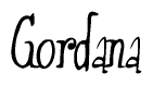 The image is a stylized text or script that reads 'Gordana' in a cursive or calligraphic font.