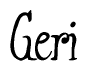 The image contains the word 'Geri' written in a cursive, stylized font.