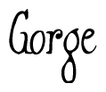 The image is of the word Gorge stylized in a cursive script.
