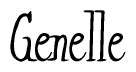 The image contains the word 'Genelle' written in a cursive, stylized font.