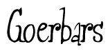 The image is a stylized text or script that reads 'Goerbars' in a cursive or calligraphic font.