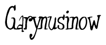 The image is a stylized text or script that reads 'Garynusinow' in a cursive or calligraphic font.