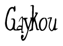 The image is of the word Gaykou stylized in a cursive script.