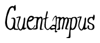 The image is a stylized text or script that reads 'Guentampus' in a cursive or calligraphic font.