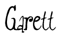 The image contains the word 'Garett' written in a cursive, stylized font.