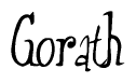 The image contains the word 'Gorath' written in a cursive, stylized font.