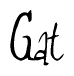   The image is of the word Gat stylized in a cursive script. 