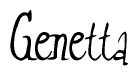 The image contains the word 'Genetta' written in a cursive, stylized font.