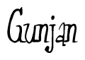 The image is of the word Gunjan stylized in a cursive script.