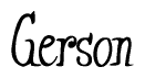 The image is of the word Gerson stylized in a cursive script.