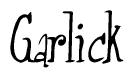 The image is a stylized text or script that reads 'Garlick' in a cursive or calligraphic font.