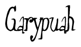 The image is of the word Garypuah stylized in a cursive script.
