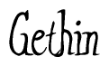The image is of the word Gethin stylized in a cursive script.