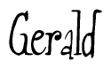 The image is of the word Gerald stylized in a cursive script.