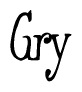 The image is of the word Gry stylized in a cursive script.