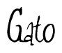 The image is a stylized text or script that reads 'Gato' in a cursive or calligraphic font.