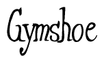 The image is a stylized text or script that reads 'Gymshoe' in a cursive or calligraphic font.