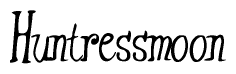 The image contains the word 'Huntressmoon' written in a cursive, stylized font.