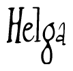 The image contains the word 'Helga' written in a cursive, stylized font.