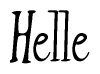 The image is of the word Helle stylized in a cursive script.