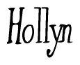 The image contains the word 'Hollyn' written in a cursive, stylized font.