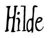 The image contains the word 'Hilde' written in a cursive, stylized font.