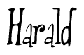 The image is of the word Harald stylized in a cursive script.