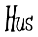 The image is a stylized text or script that reads 'Hus' in a cursive or calligraphic font.