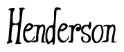 The image is of the word Henderson stylized in a cursive script.