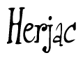 The image is a stylized text or script that reads 'Herjac' in a cursive or calligraphic font.