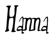 The image contains the word 'Hanna' written in a cursive, stylized font.