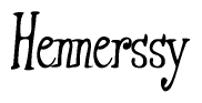The image is of the word Hennerssy stylized in a cursive script.