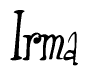 The image is a stylized text or script that reads 'Irma' in a cursive or calligraphic font.