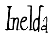 The image contains the word 'Inelda' written in a cursive, stylized font.