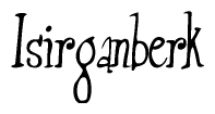The image contains the word 'Isirganberk' written in a cursive, stylized font.