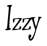 The image is a stylized text or script that reads 'Izzy' in a cursive or calligraphic font.