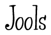 The image is of the word Jools stylized in a cursive script.