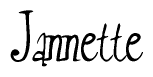 The image contains the word 'Jannette' written in a cursive, stylized font.