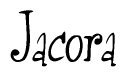 The image is a stylized text or script that reads 'Jacora' in a cursive or calligraphic font.